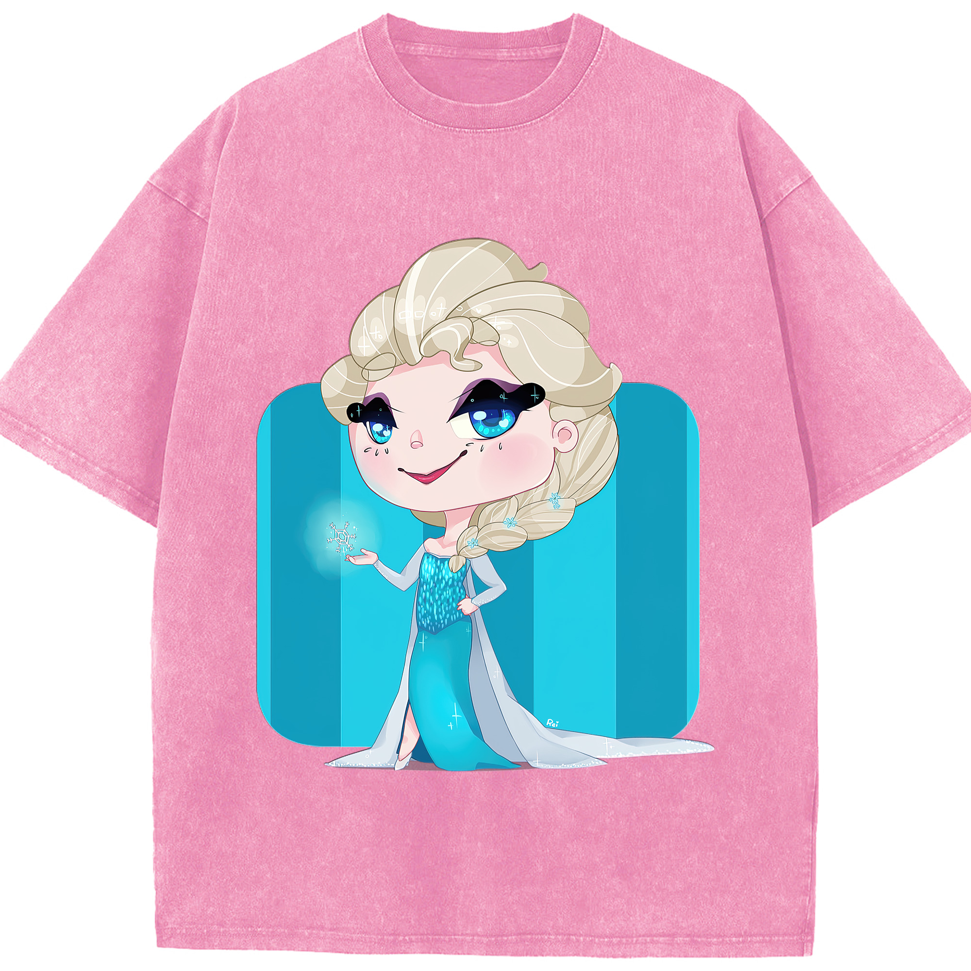 （画像用） アナと雪の女王 アンナ エルサ Frozen Anna Elsa 綿100% ヴィンテージ風 半袖Tシャツ（フロントプリント）